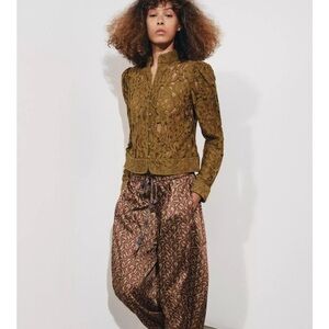 ZARA NWT ZW Collection Lace Jacket w Balloon Sleeves